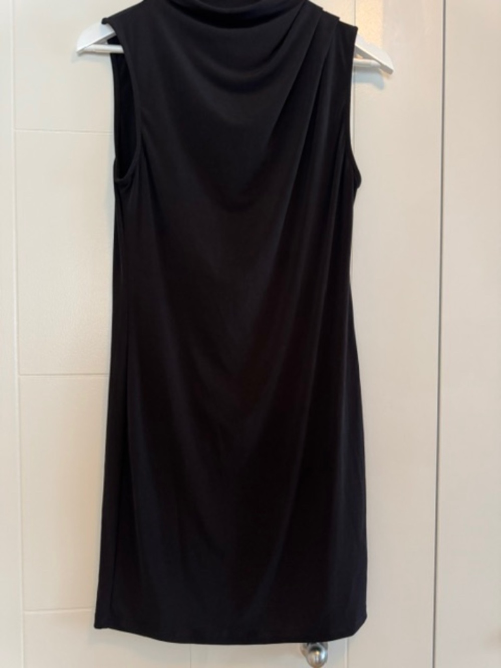 COWL NECK SLEEVELESS DRESS - Black - Size L